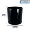 18 oz Sydney black candle jar Measurement