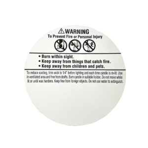 3 Diameter Candle Warning Label