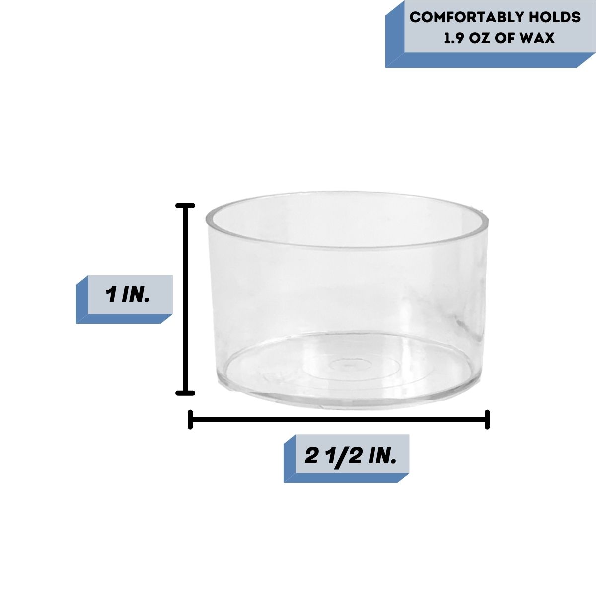 Jumbo plastic tealight cups Measurements