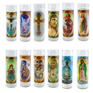 saint container candles