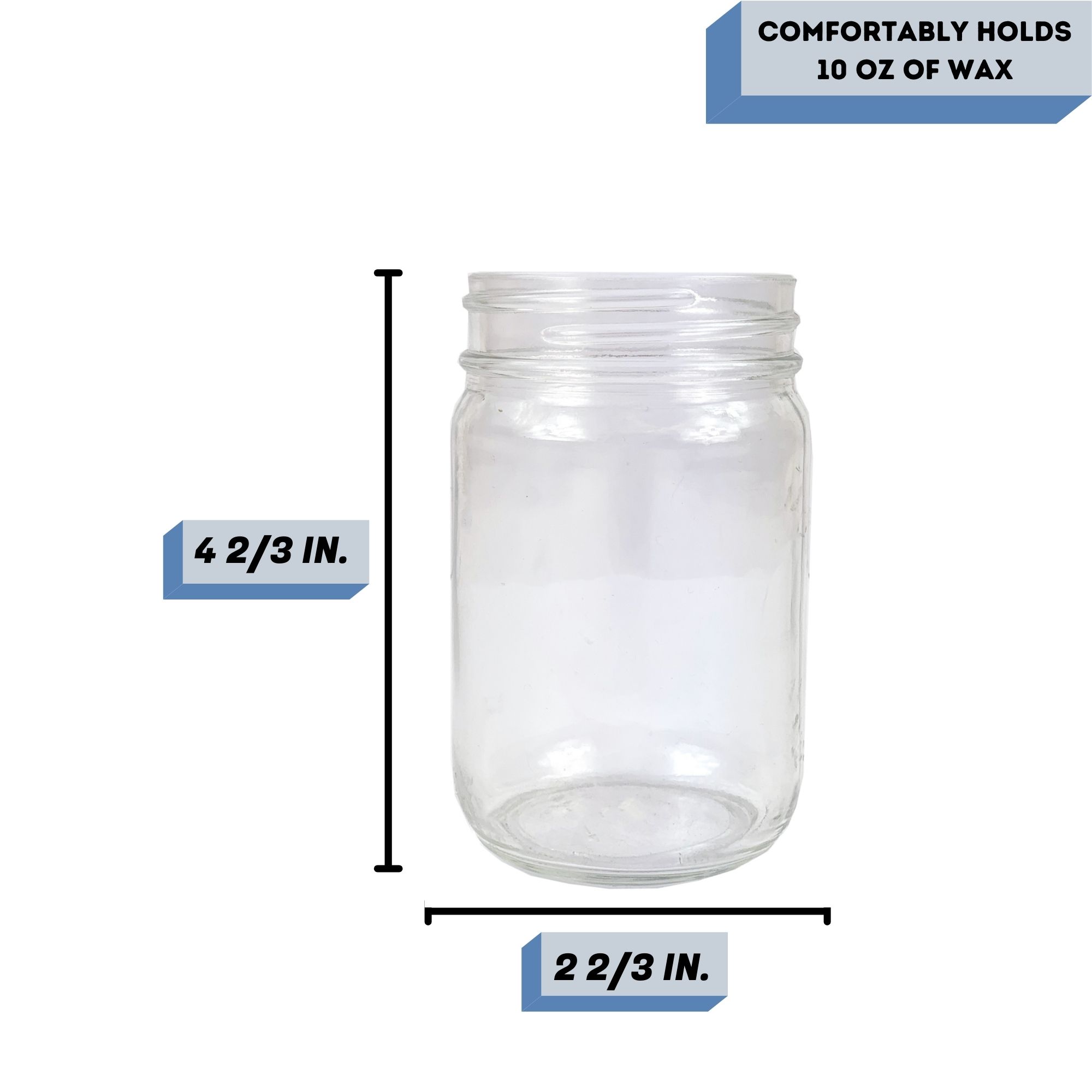 12 oz jelly candle jar Measurement