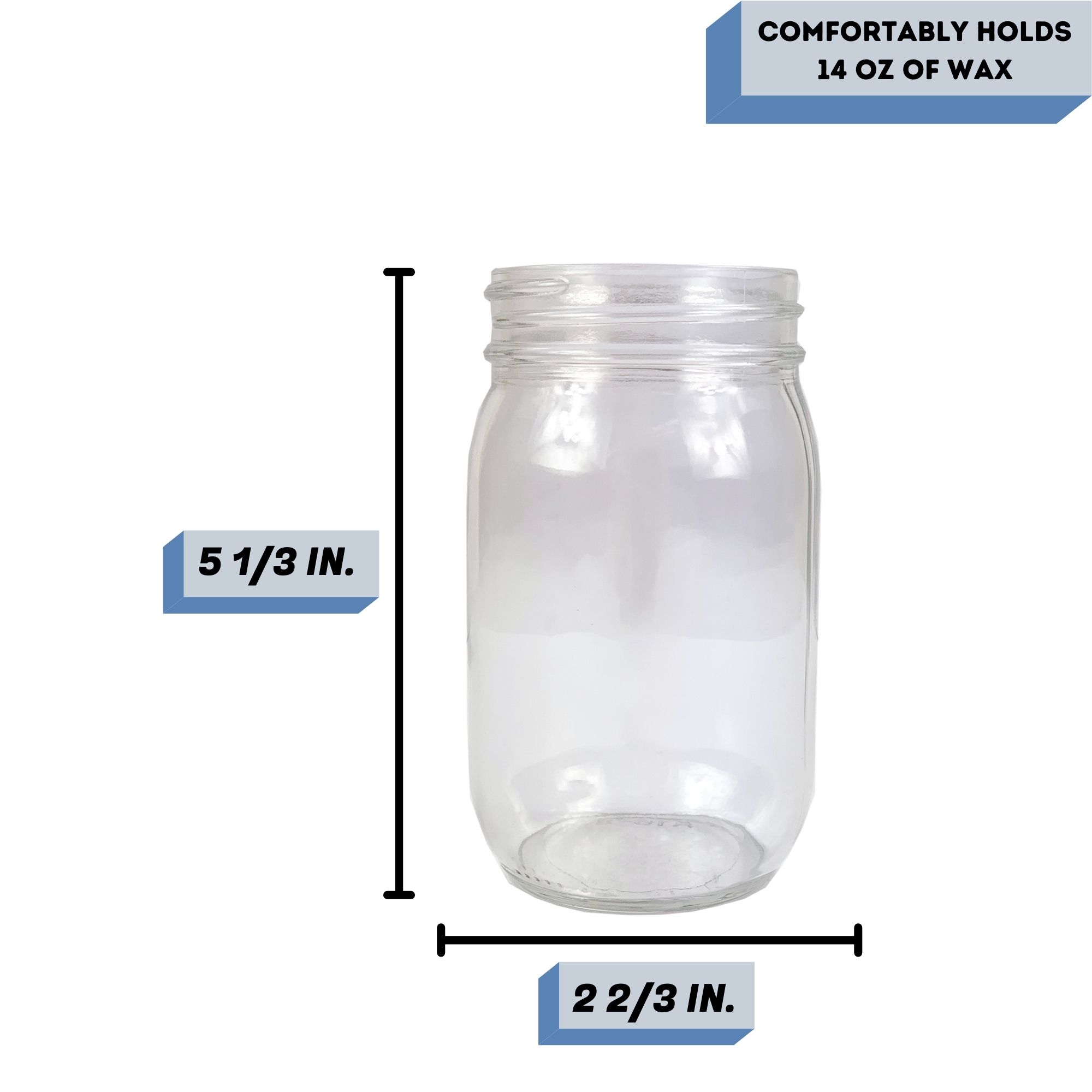 16 oz jelly candle jar Measurement