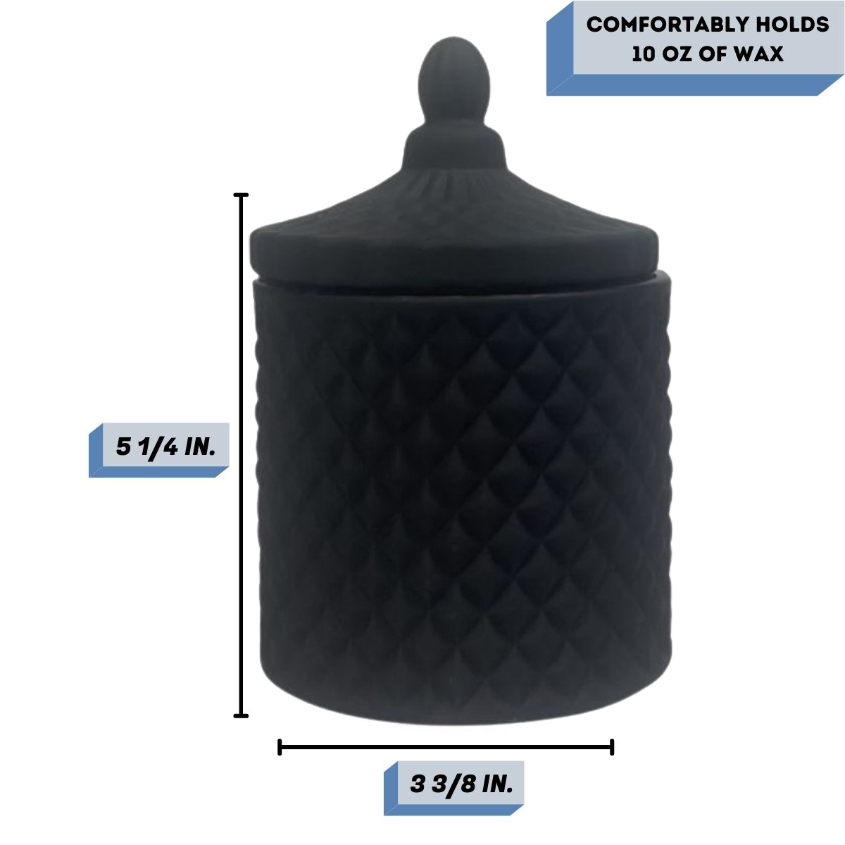 matte black candle containers Measurement
