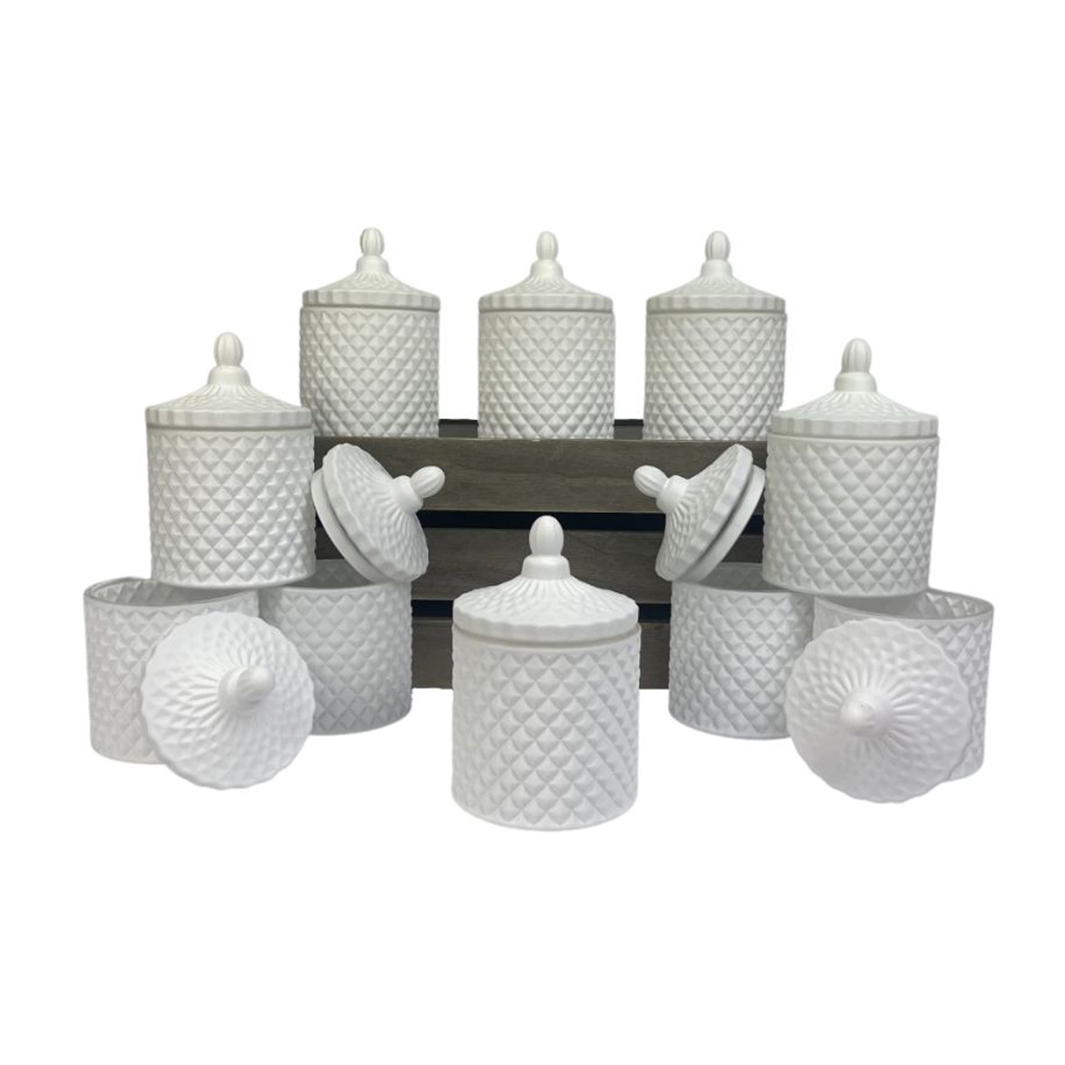 matte white candle vessels