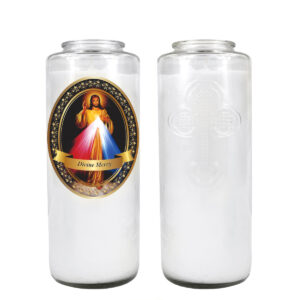 DIVINE MERCY 5 DAY CANDLE W/ REMOVABLE LABEL