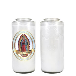 LADY OF GUADALUPE 3 DAY CANDLE W/ REMOVABLE LABEL