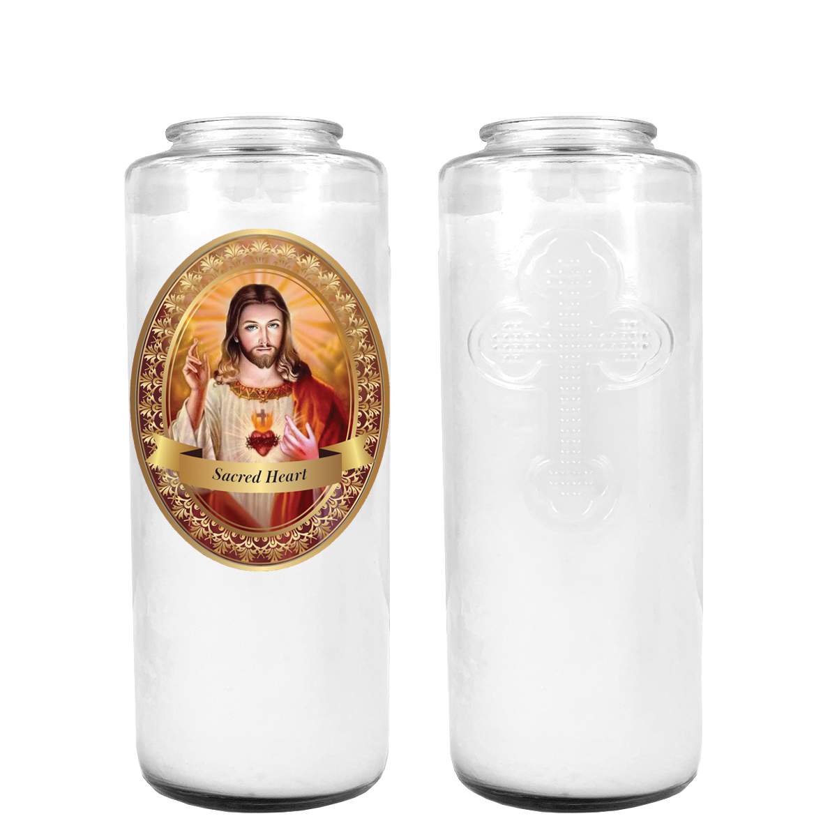 SACRED HEART 5 DAY CANDLE W/ REMOVABLE LABEL
