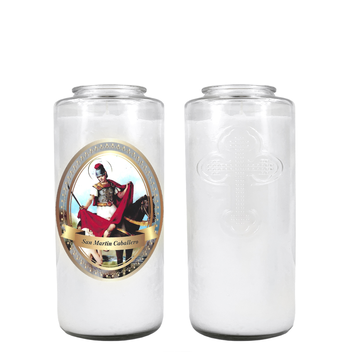 SAN MARTIN CABALLERO 3 DAY CANDLE W/ REMOVABLE LABEL