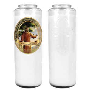 ST FRANCIS OF ASSISI 6 DAY Candle W/ REMOVABLE LABEL