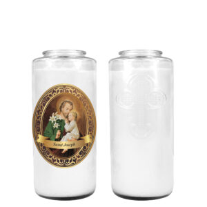 ST JOSEPH 3 DAY CANDLE W/ REMOVABLE LABEL