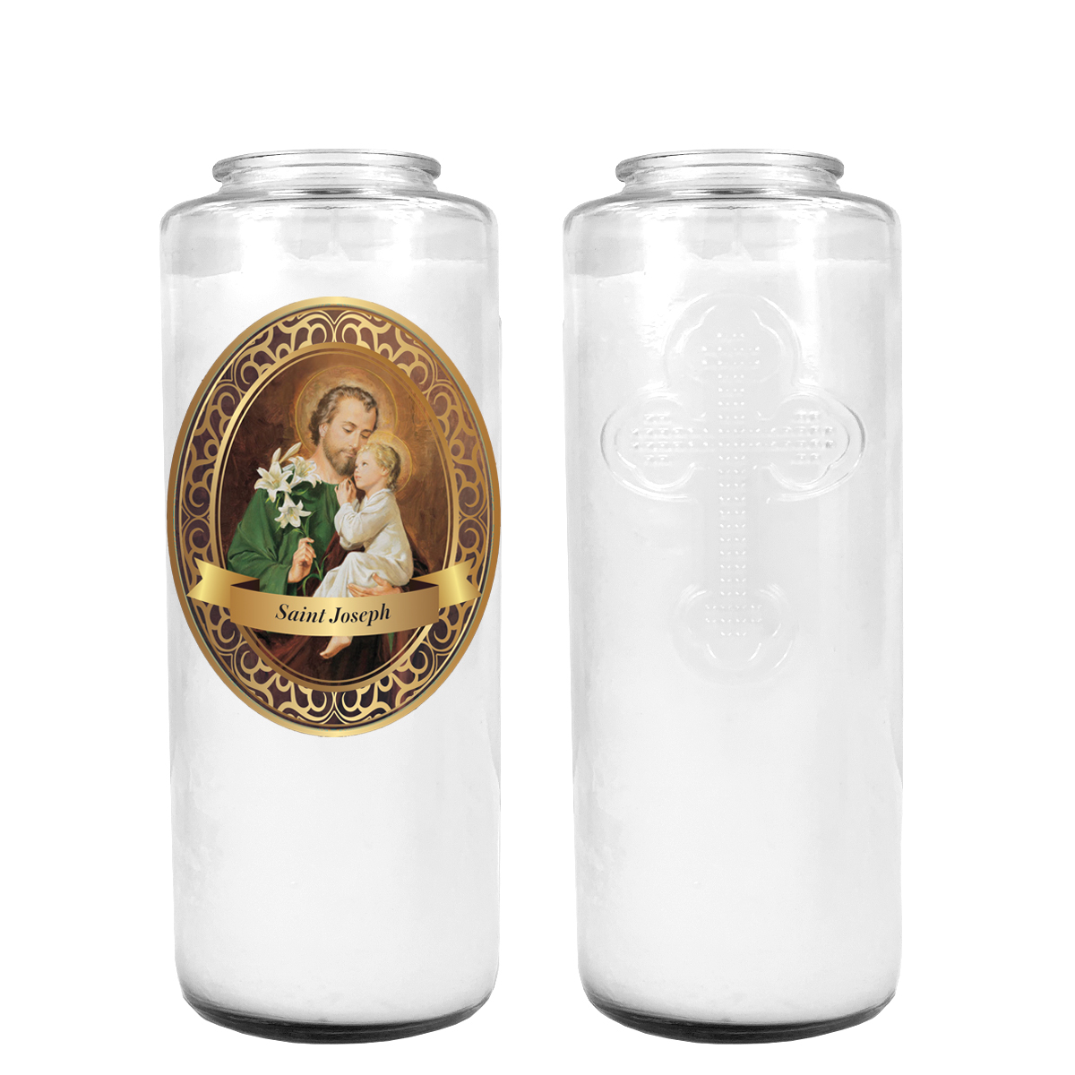ST JOSEPH 5 DAY CANDLE W/ REMOVABLE LABEL