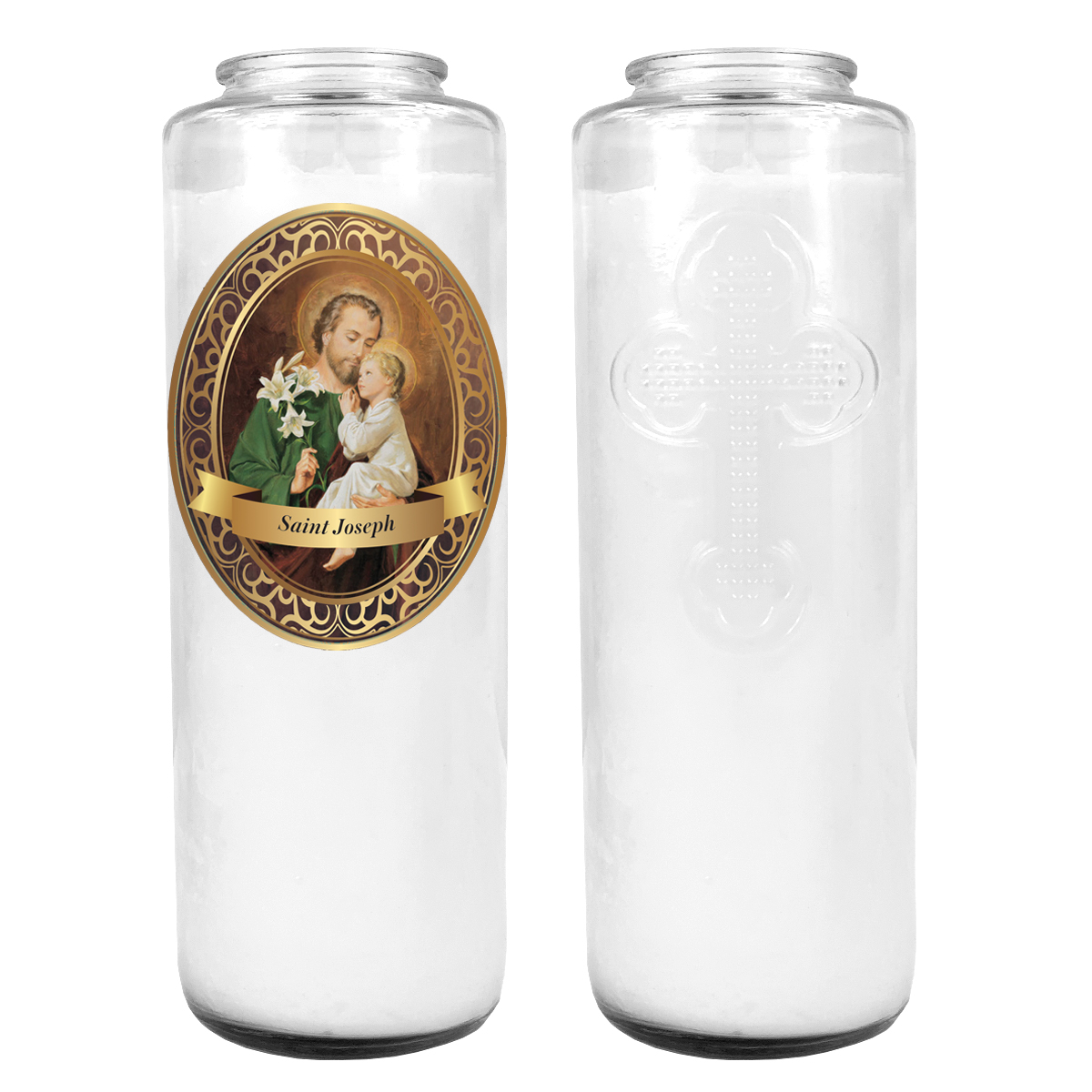 ST JOSEPH 6 DAY CANDLE W/ REMOVABLE LABEL