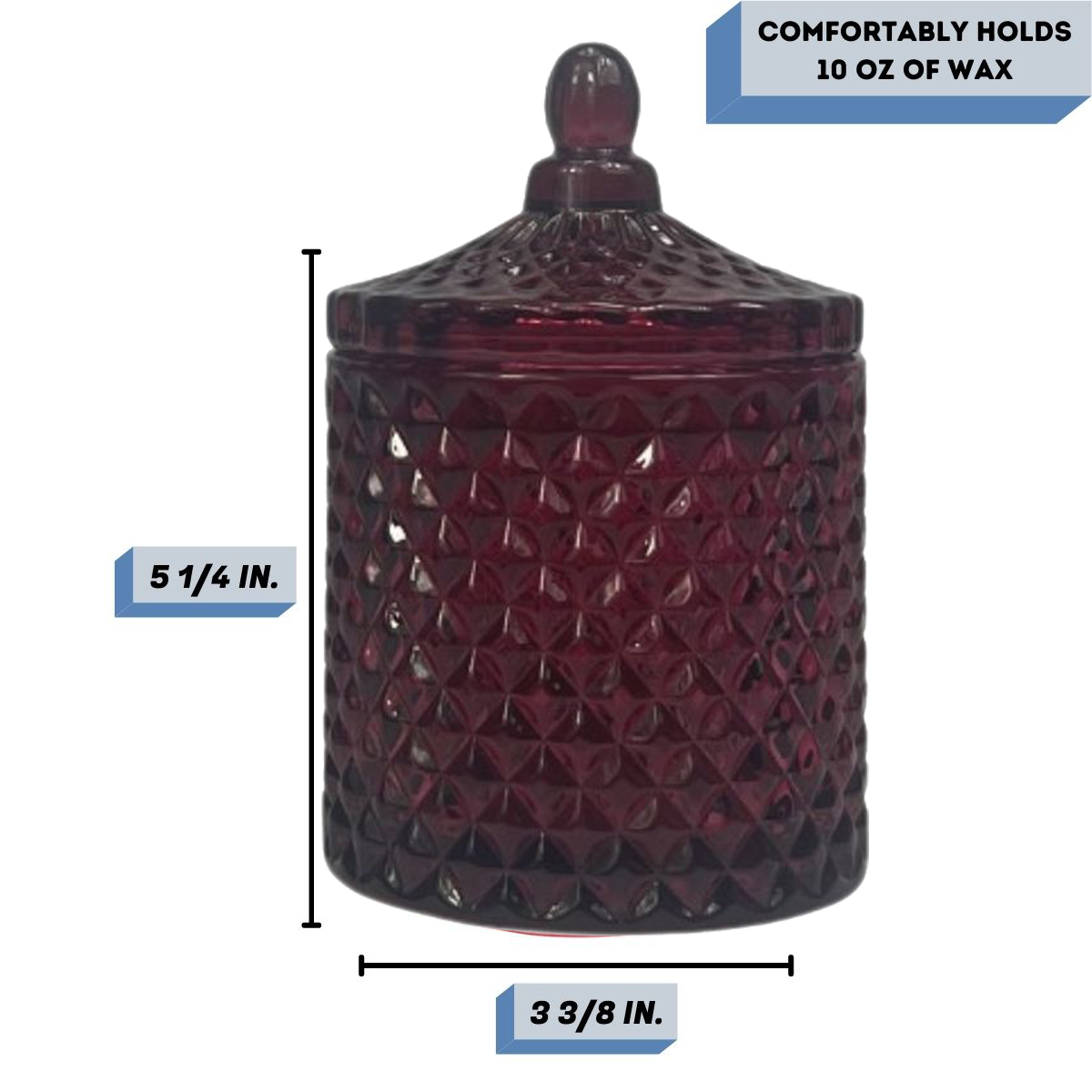 clear ruby candle jar Measurement