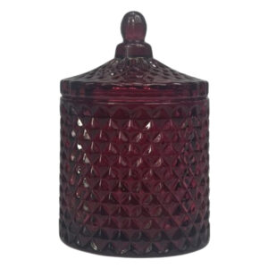 clear ruby candle vessel