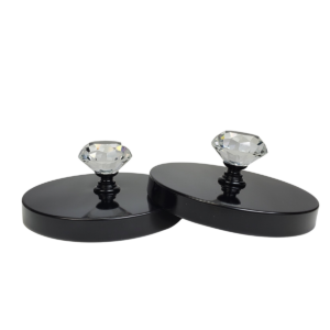 14 OZ Diamond candle lids black 1