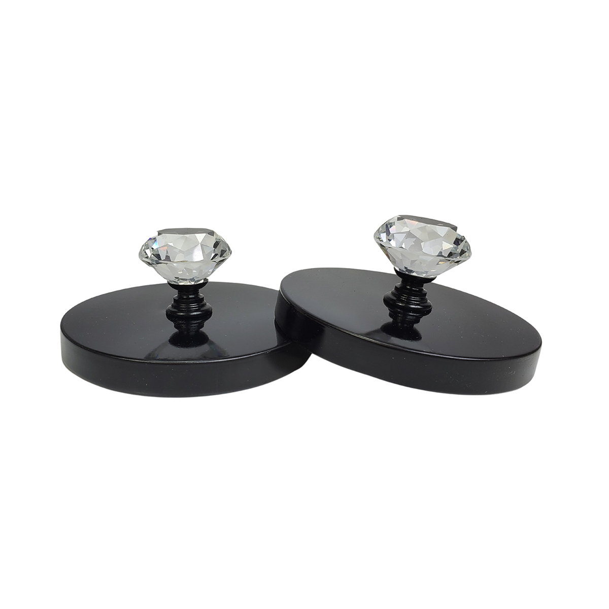 Diamond candle lid black
