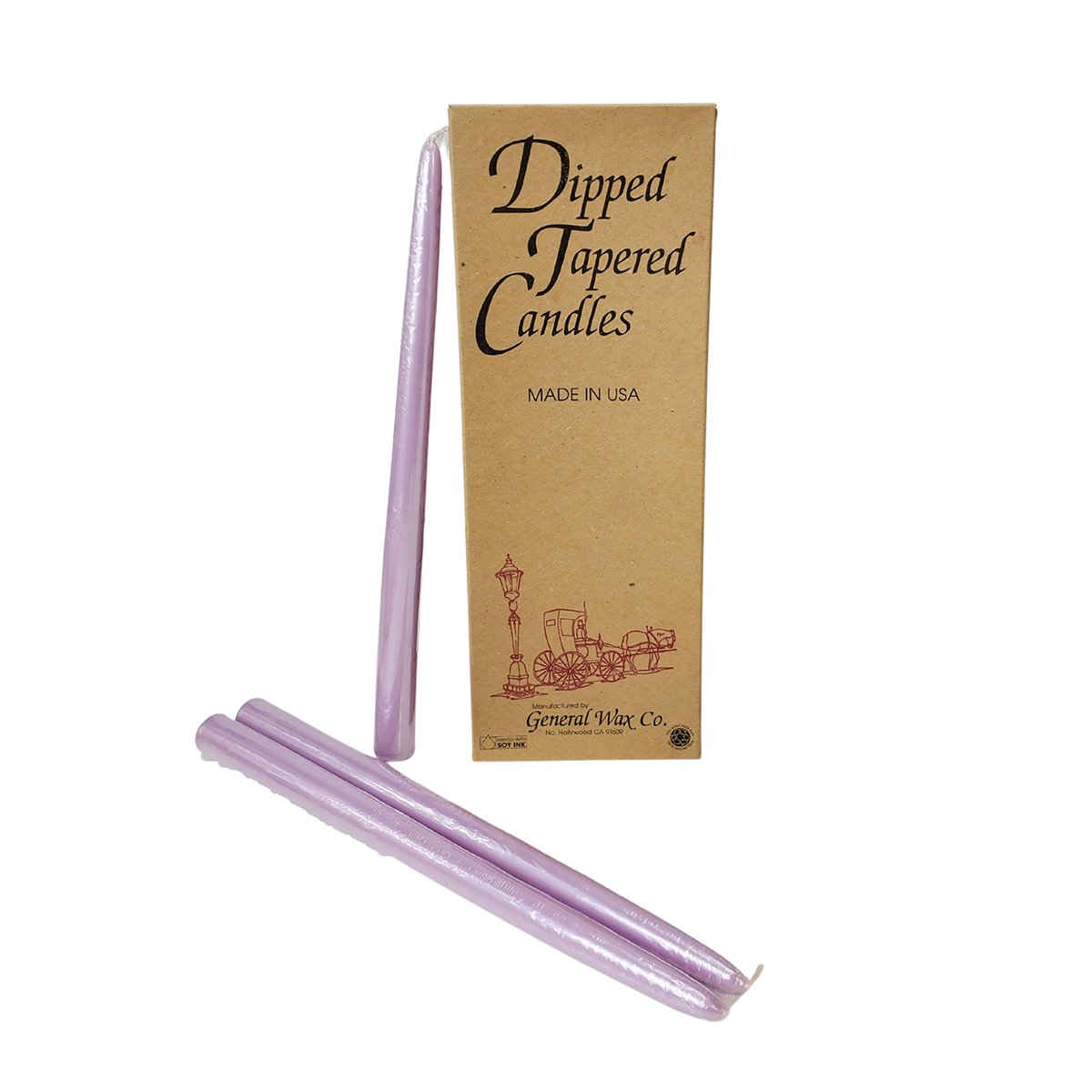 12 inch taper candles Irid lavender