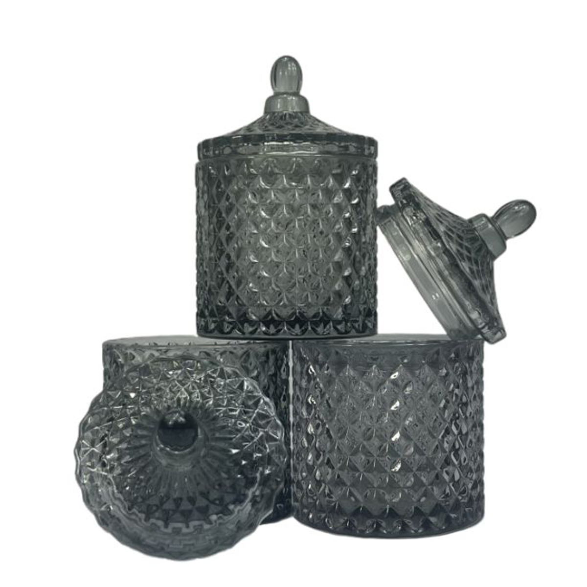 candle containers Charcoal color