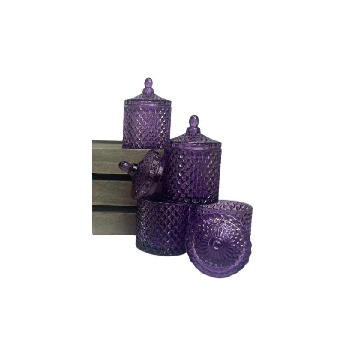 purple candle container
