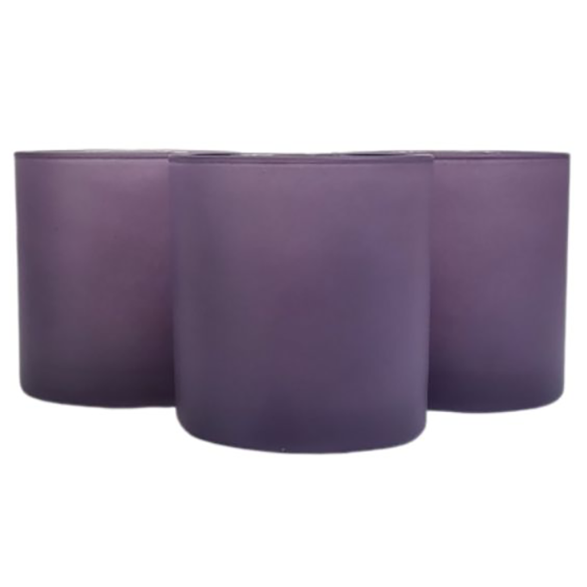Monticiano candle vessels Frosted Lavender Side by Side