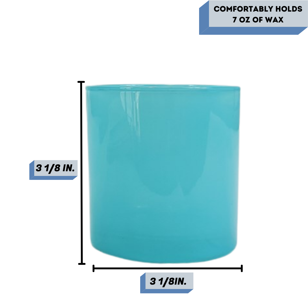 Turquoise candle vessel measurements