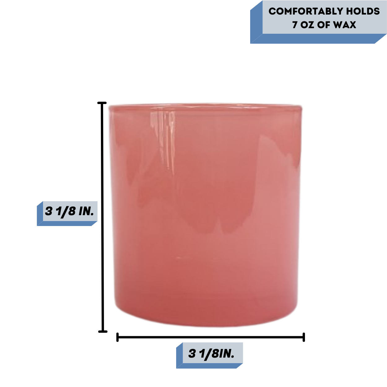 pink candle vessel measurements