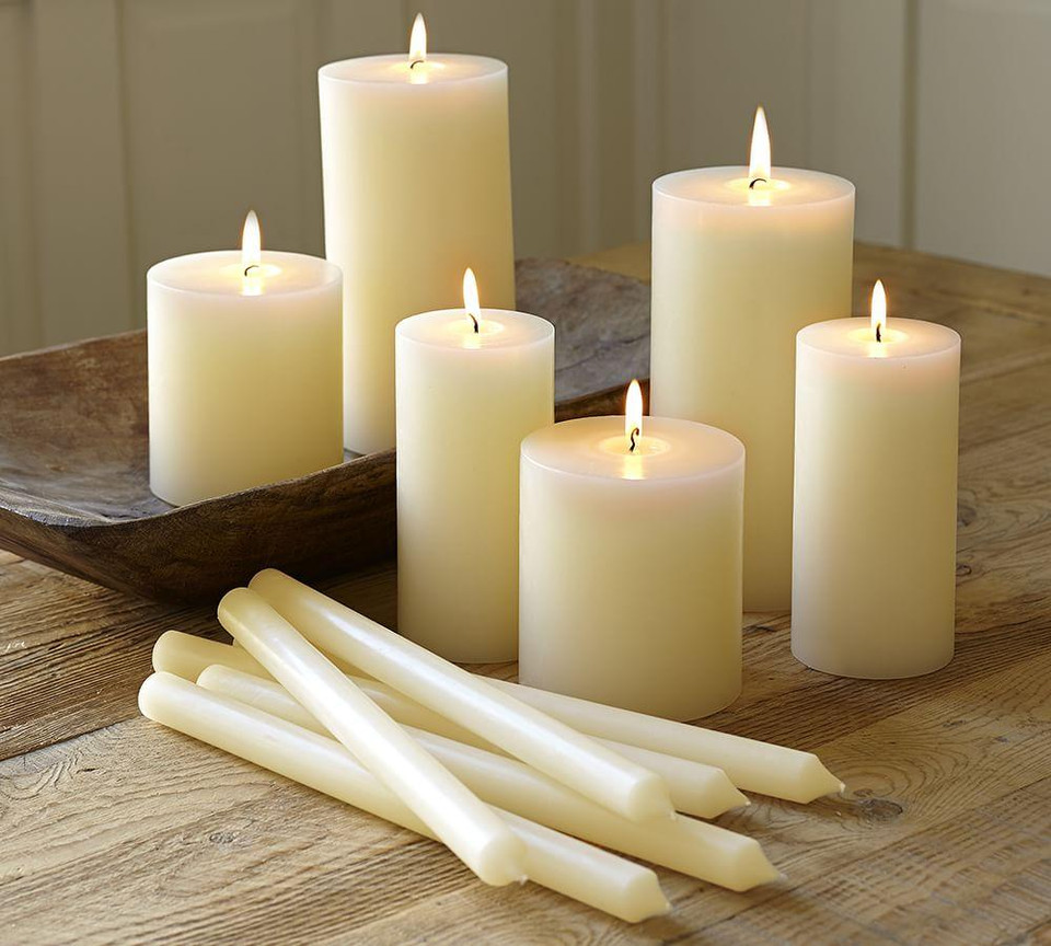 pillar candles of different sizes
