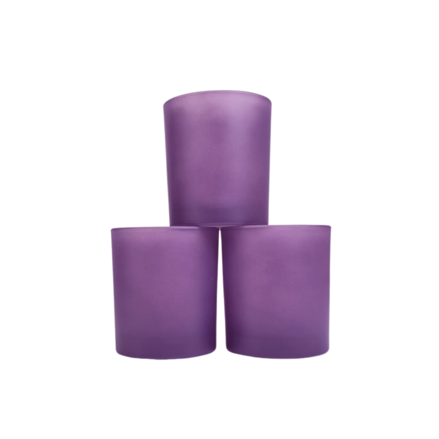 14 oz. Havana Frosted Lavender candle vessels Stacked