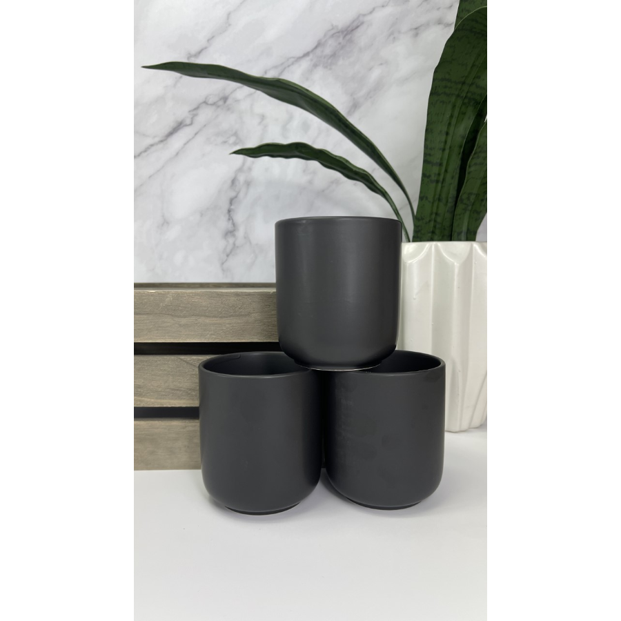 Ceramic black Candle container