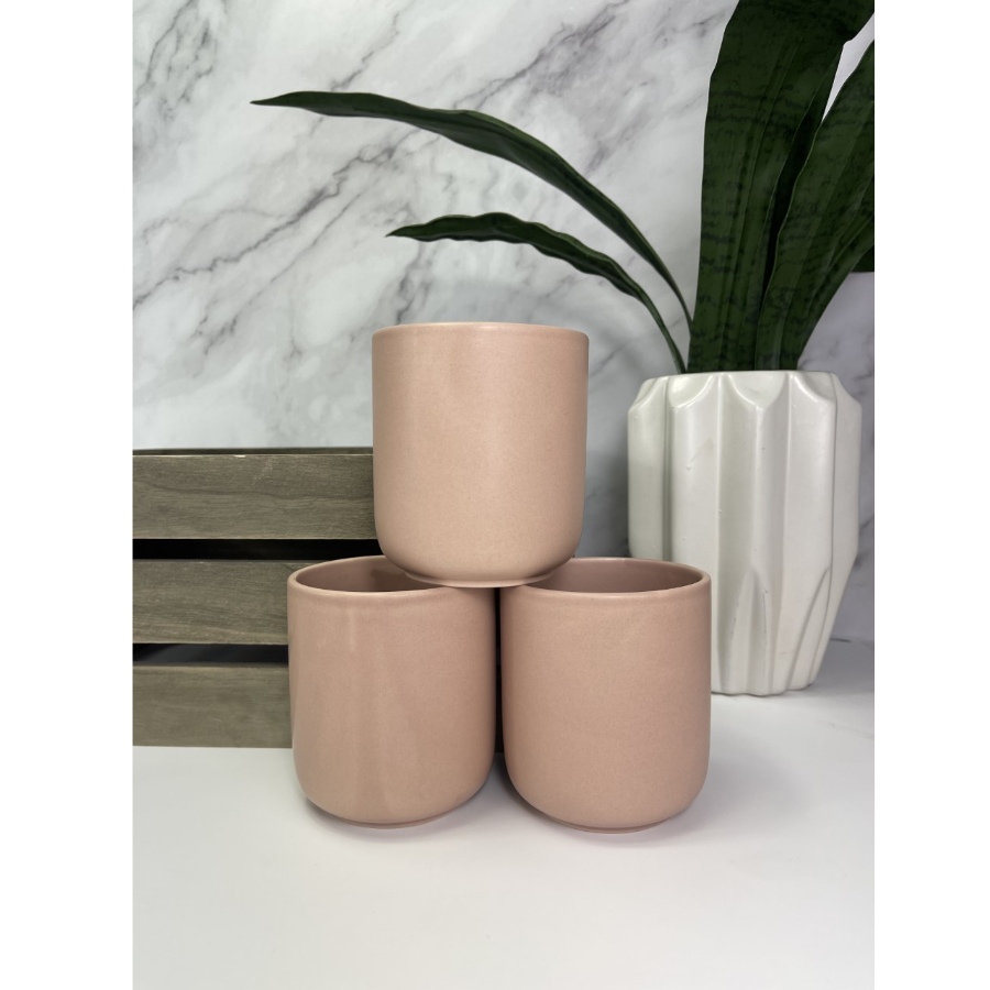 Ceramic pink Candle container