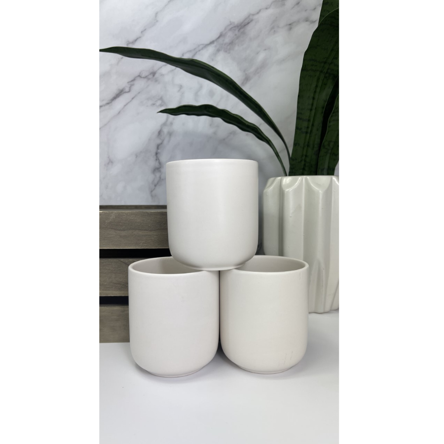Ceramic white Candle jar