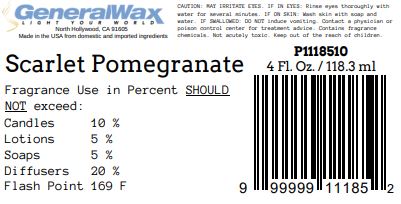Pomegranate candle fragrance oil label