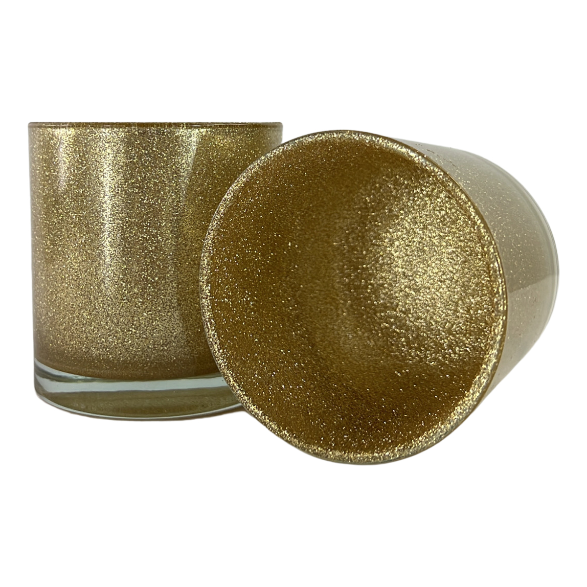 Monticiano glitter gold candle jars