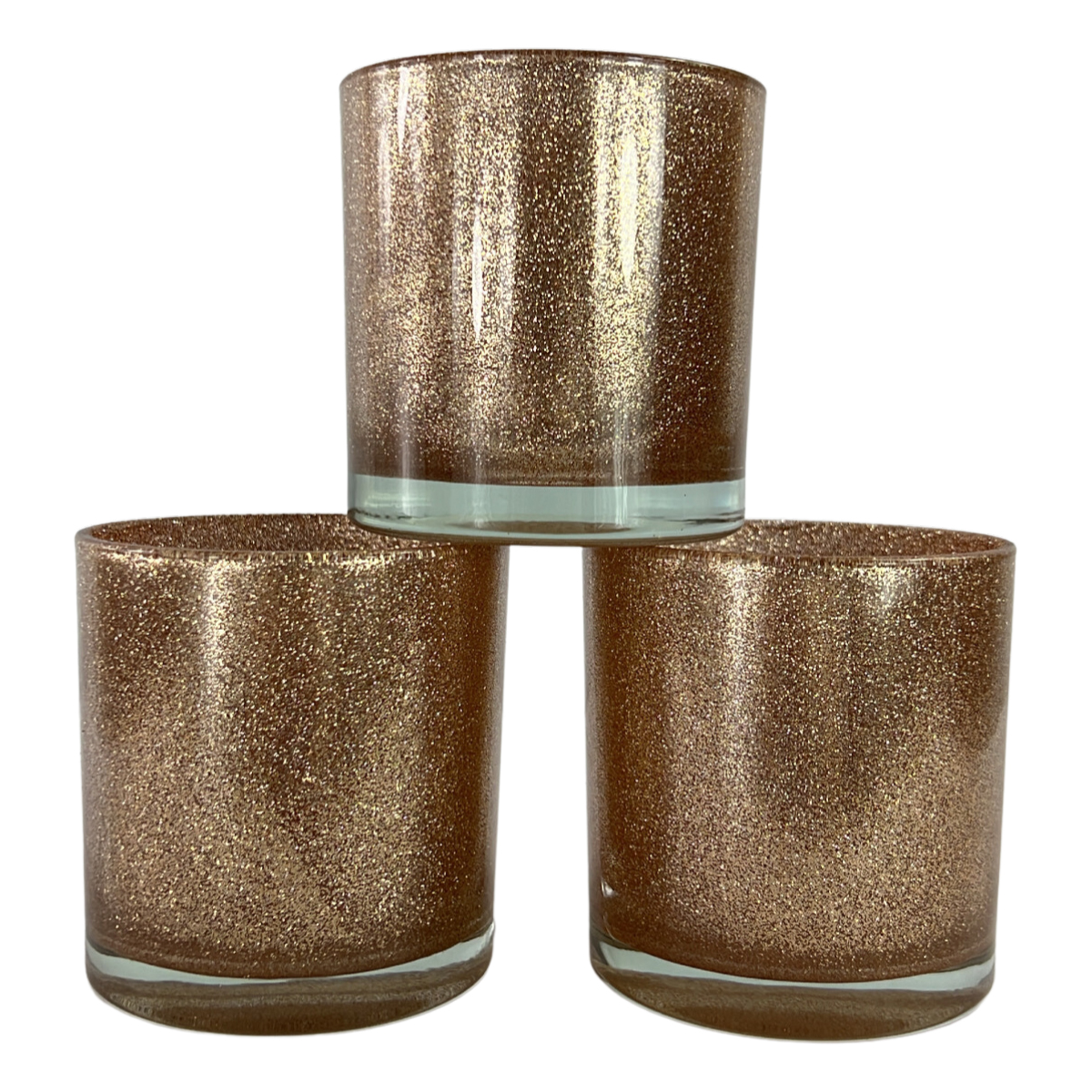 Monticiano glitter rose gold candle glass