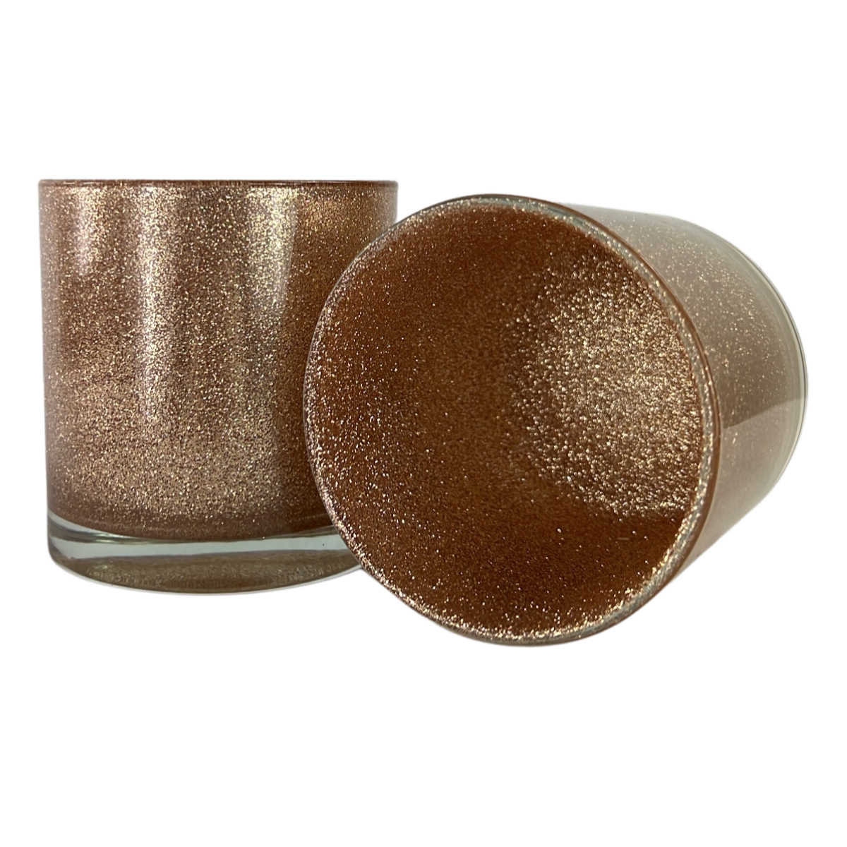 Monticiano glitter rose gold candle jars