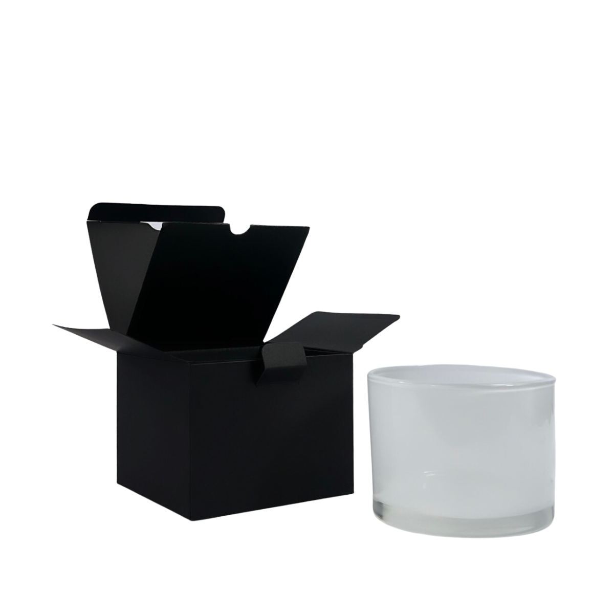 Bella candle box black with white jar