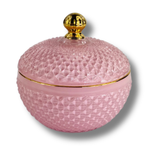 large vanity pink candle vessel