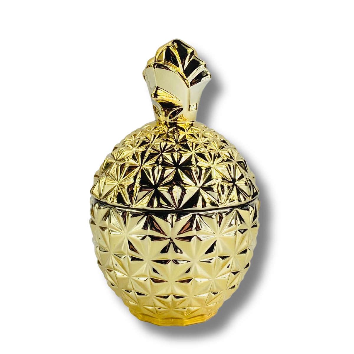 metallic gold pineapple candle jars